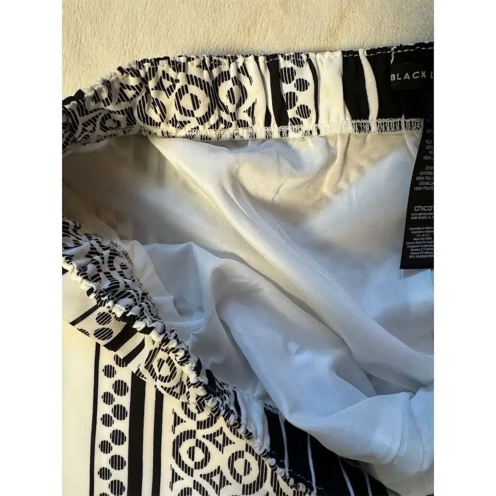 Black Label by Chico's Petite Palazzo Pants Geometric Print Size 0